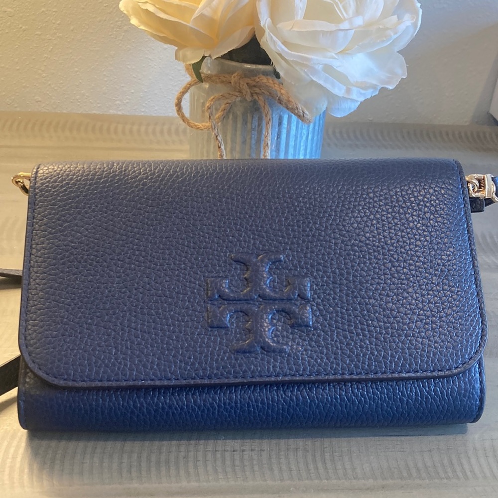 Tory Burch Thea navy crossbody with wallet insert